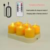 Rechargeable Flickering Flame LED Candle Lamp, Remote-Controlled, Yellow Offering, Smokeless Ghee Holder, Tea Light for Buddha.