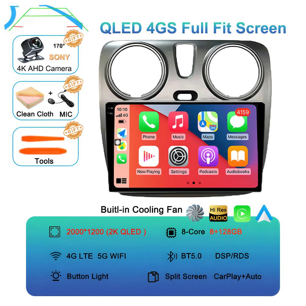 Android 14 Carplay Auto WIFI+4G For Renault Lodgy Dacia Dokker 2012-2020 Video Player Car Radio Multimedia Navigation GPS Stereo