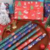 Christmas Kraft Wrapping Paper Cartoon Xmas Tree Santa Claus Gifts Packaging Paper DIY Craft Home Party Decoration Kraft Paper