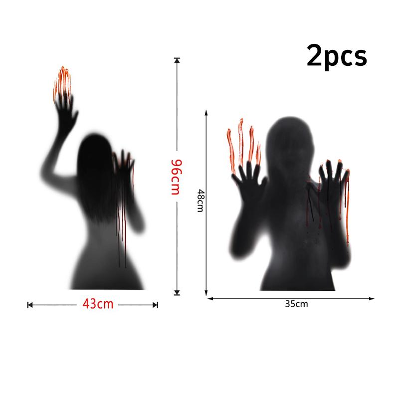 Halloween Horror Glass Window Decor Glass Sticker Horror Female Ghost Wall Stickers Self-Adhesive Party Haunted House Horror Pro