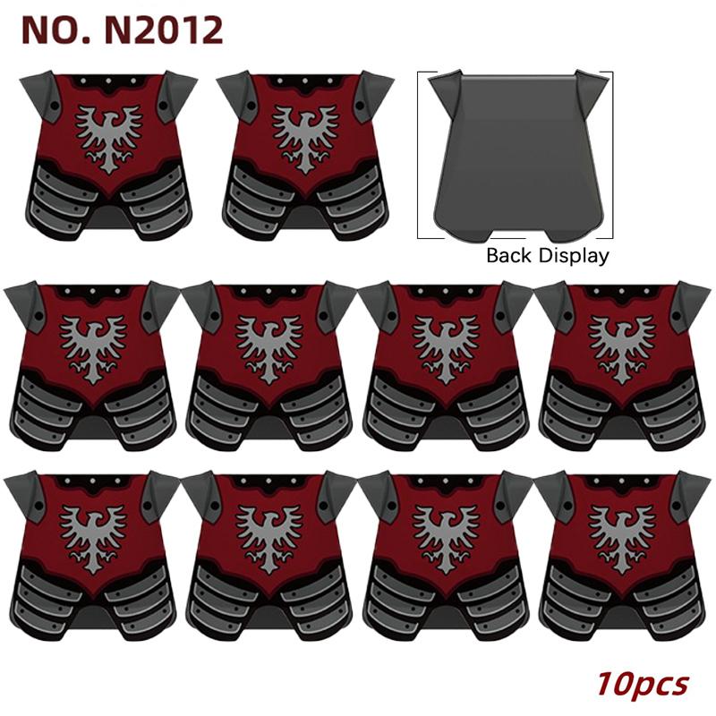 

10 шт. MOC Средневековый военный жилет Строительные блоки Рыцарские доспехи Аксессуары Кирпичики Игрушки Подарок