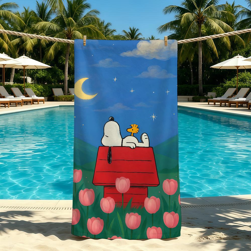 Comics Cute Towel For Outdoor S-SnoopyS-ES Camping Beach Towel Super Absorbent Quick-Drying Summer Towel