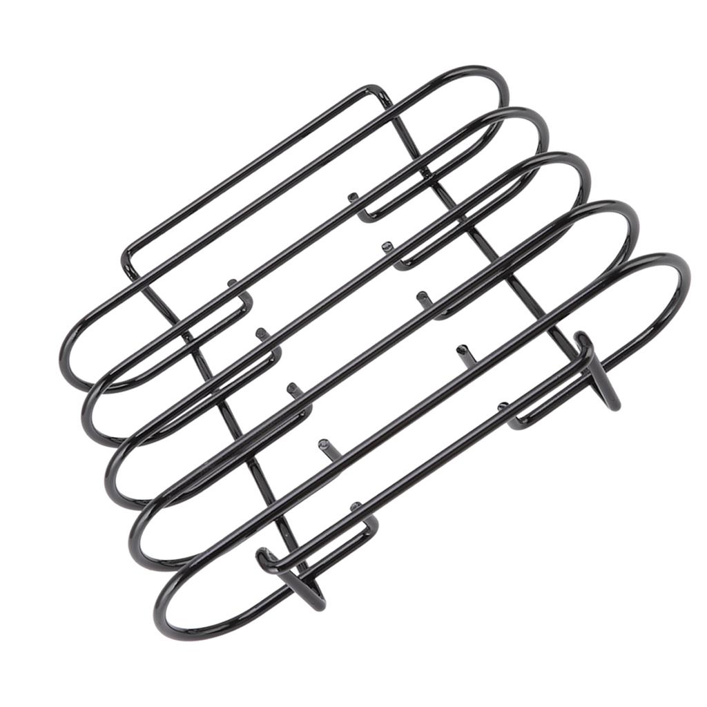 Rib Rack 4 Rows Capacity Compact Portable Iron Material Black Durable Reusable Barbecue Standing