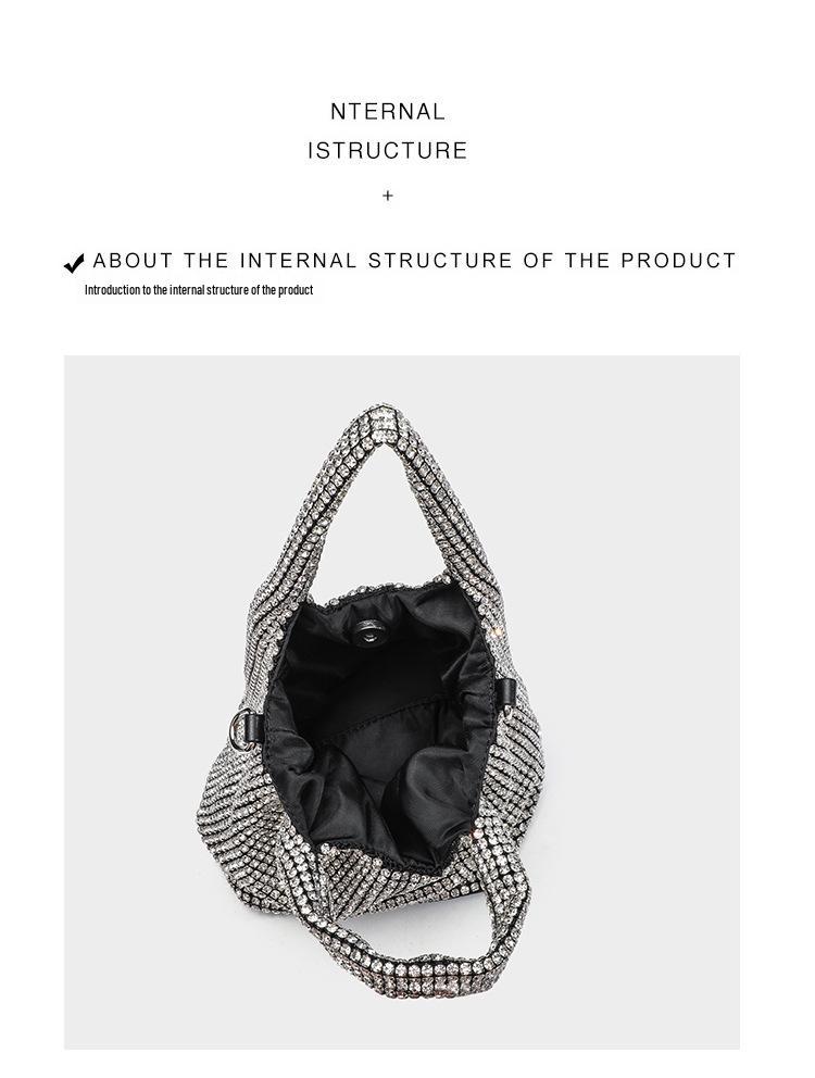 Cross-Border Rhinestone-Full Women's Evening Handbag: Shiny Diamond Inlaid Chain Shoulder/Crossbody Bag