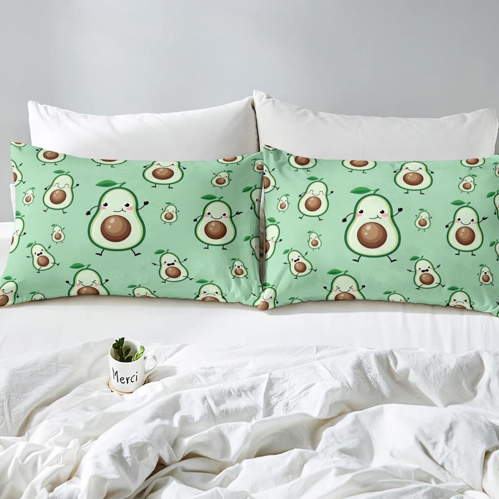 Avocado Duvet Cover Three-piece Set Fun Pattern Bedding Set with Pillowcase