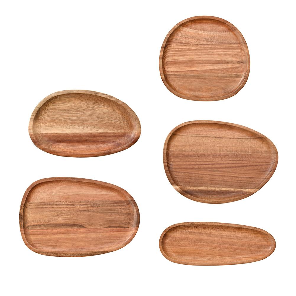 Wood Dinner Plates Irregular Oval Serving Tray Fruit Dishes Dry Fruit Sushi Tea Tray Bread Wooden Plate Home Decoration