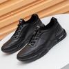 Men's Real Leather Shoes Travel Shoes Real Leather Men's Running Shoes Autumn and Winter Trendy Sports Shoes Korean Version Casual Thick Sole