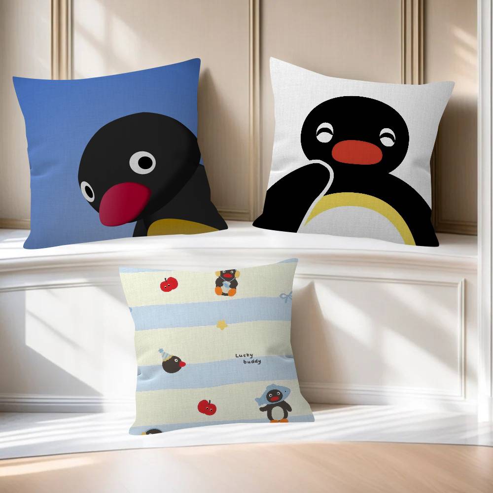 Pingu Cartoon Cute Pillow Gift Home Office Decoration Bedroom Sofa Car Cushion Cover case x
