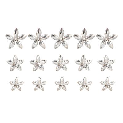 15 Pcs Flower Rhinestone Shiny Elegant Rhinestone Embellishment for Crafts Clothing Jewelry Making