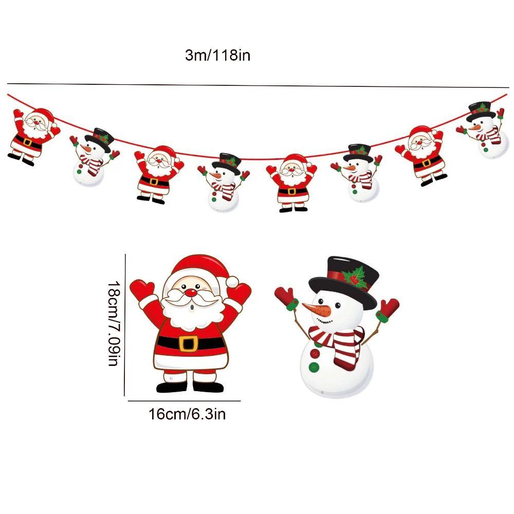 

Санта-Клаус/Снеговик/Рождественская елка, рождественские бумажные баннеры с флагами, Санта-Клаус, висящий баннер, праздник F