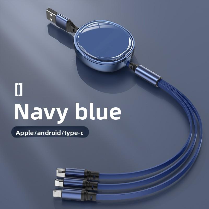 Universal 100w Fast Charging Data Cable With Threeinone Connectors For Huawei Apple Android Devices