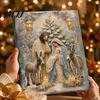 Nativity Craft for Adults Faux Pearl Art Kit, Holy Family Painting DIY Catholic Prayer Corner Decorations 3D Religious Set Adults, Home Christmas Wall