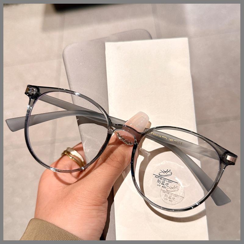 New Unisex Round Polygon Reading Glasses Korean Retro Blue Filter Metal Frame Glasses TR90 Ultralight Hyperopia Eyeglasses 0