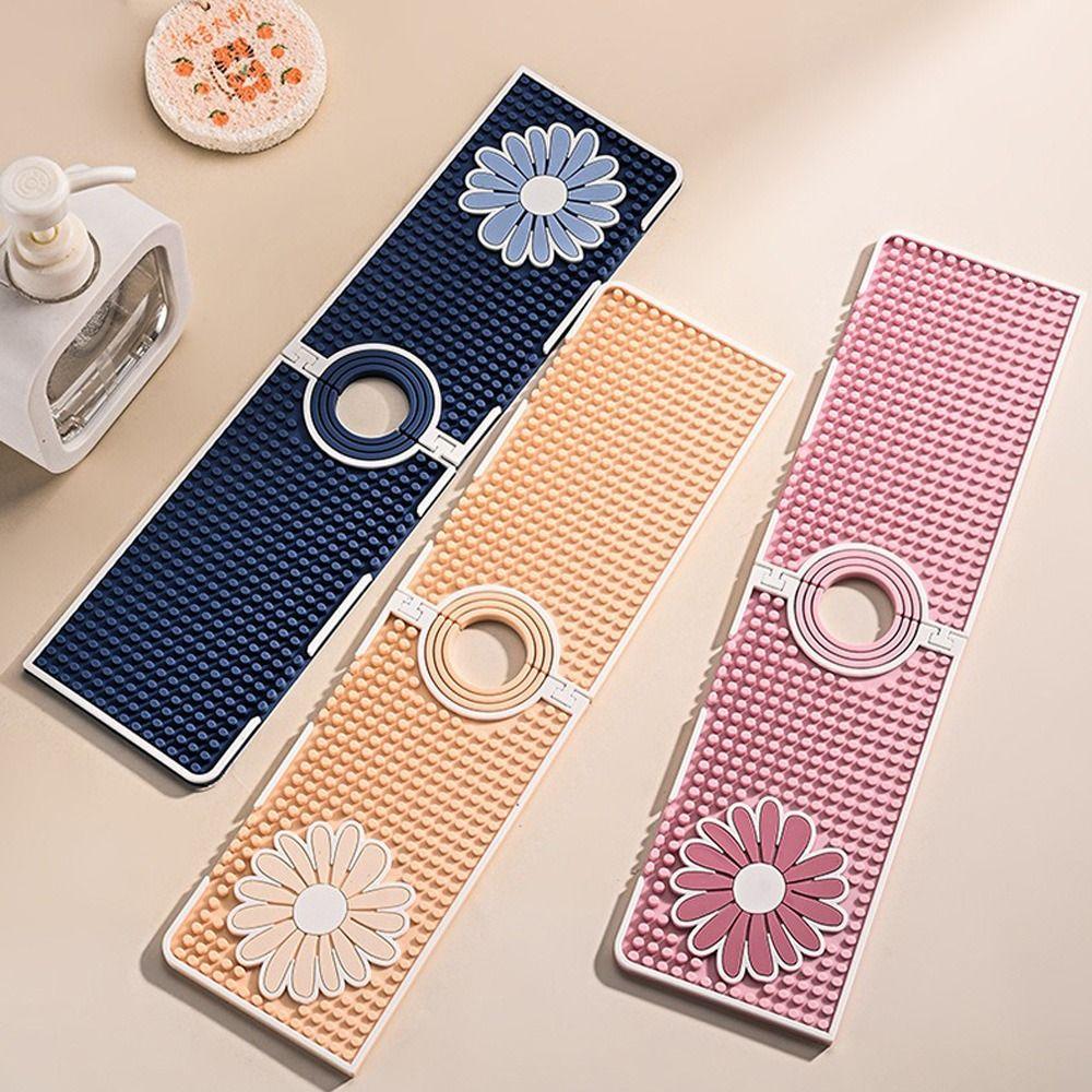 Soft Faucet Mat flexible Draining Drying Pad Sink Splash Guard  Bathroom Countertop Protector Mat