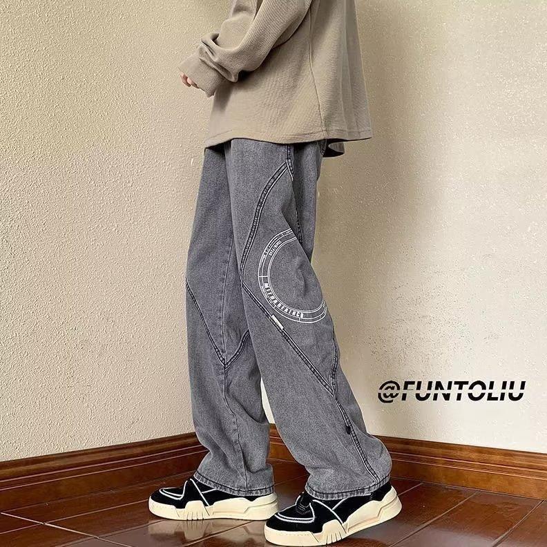 

Мужские винтажные джинсы, летние модные большие джинсы, мужские деловые джинсы, брюки в стиле хип-хоп, широкие брюки, тонкие джинсовые ткани