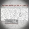 Minimalist Topographic Contour Line Large Gaming Mouse Pad Extended Desk Mat for Office  Home NonSlip Rubber Base