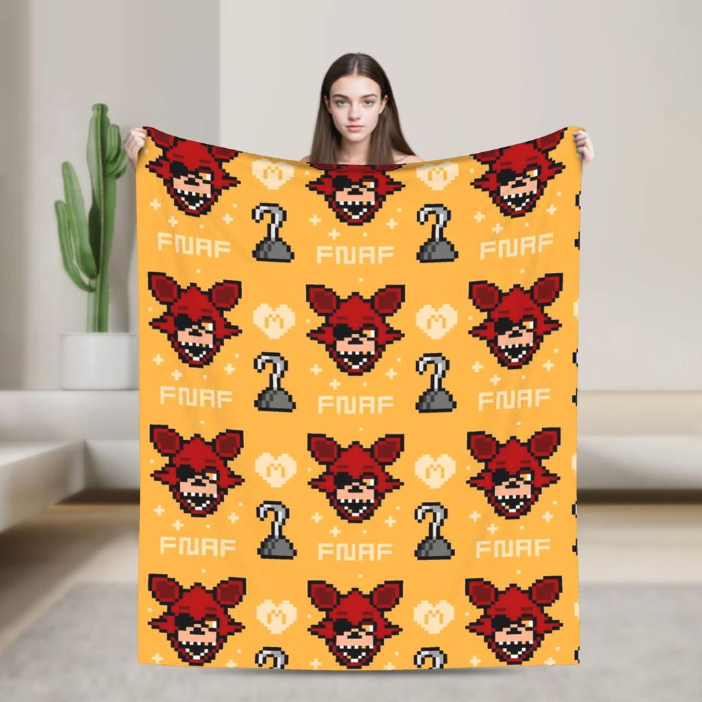 FNAFS At Freddy's Flannel Blanket Warm Soft Throw Blanket for Couch Chair Decorative Fluffy Bedspread Sofa Bed Cover
