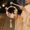 Handmade Rabbit Hoop Lamp Glowing Chenille Stems Craft Bunny Wreath Lantern  Mid-Autumn Festival