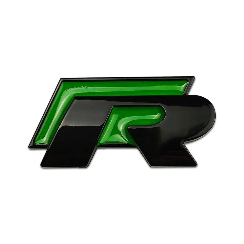 WGLRK1 For Volkswagen VW Rline GTI Golf 5 6 7 Jetta Passat Touran Scirocco Metal R Badge Car Front Grille Emblem Rear Trunk Stickers