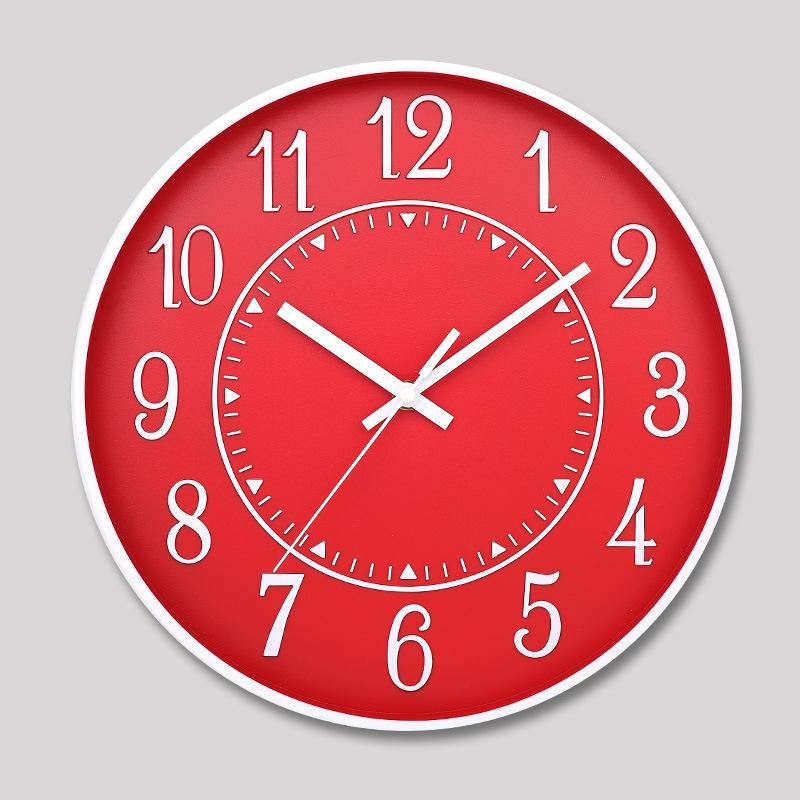 12 Inch 30CM Silent Wall Clock, Creative and Fashionable, Three-dimensional Digital Minimalist Clock for Home Living Room