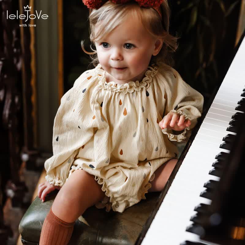 LELE JOVE Nordic Style Ruffle Infant Bodysuit Romper 90