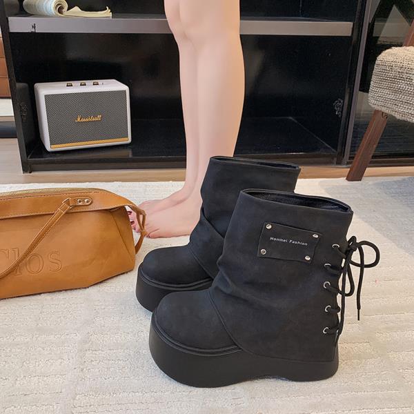 Ankle Boots Female Shoes Boots-Women Low Ladies Riding Rock Autumn Lolita Black Motorcycle Boots Women's Boots Winter