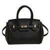 Solid Color Handheld Leather Bag With Lock Closure For Casual Outings