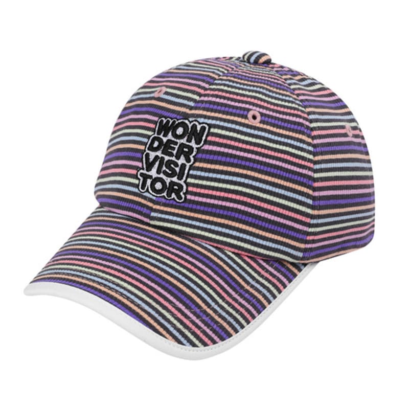 

WONDER VISITOR Logo Stripe Ball-cap [Grey] Grey_Free