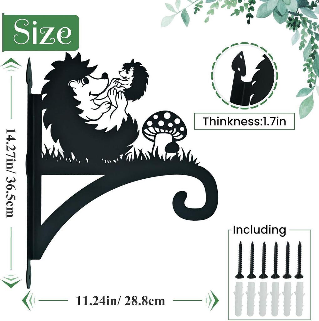 Heavy Duty Iron Hanging Plant & Clothes Hooks with Decorative Gnome Silhouette for Indoor & Outdoor Use