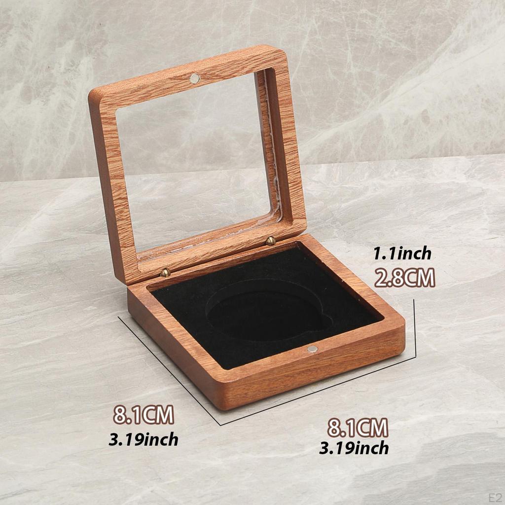 Holz-Präsentations-Display-Box Gedenkhalter Geschenk mit Klarsichtdeckel Aufbewahrungskoffer für