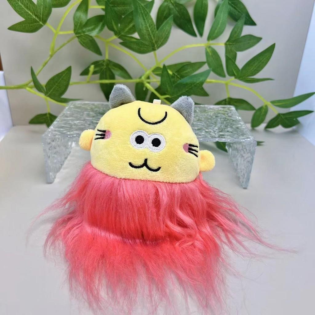 

Plush Soft Charming Cat Keychain Unique Expressions In Pink Blue And Yellow Colors Standard Chain жёлтый