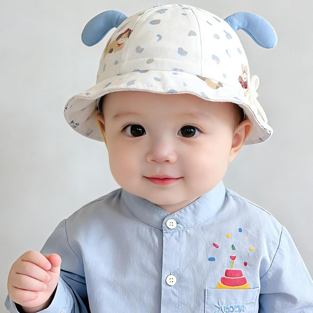 Spring/Summer Infant Cartoon Bucket Hat - Cute Sun Protection for Toddlers
