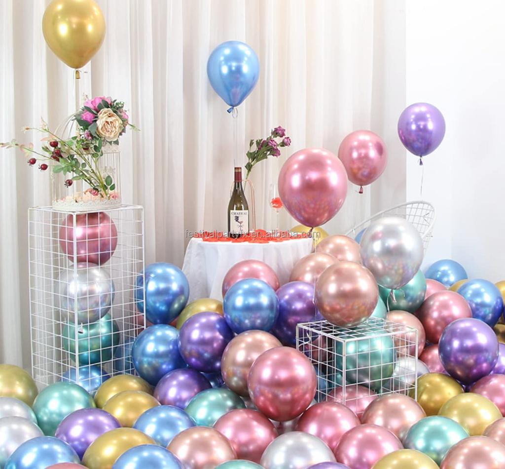 5/10/12inch Metal Pearl Latex Balloons Thick Chrome Metallic Globos Birthday Party Advertisement Balloon Wedding Decoration