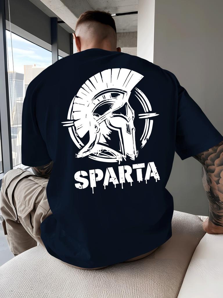 Sparta Warrior Helmet Brush Print on Premium Soft 100 Cotton Unisexs T shirt Perfect for Summer Streetwear and Bold Style