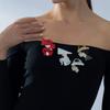 Große Dame mit Hut Brosche Acryl Mädchen Abzeichen Retro Frauen Porträt Anstecker