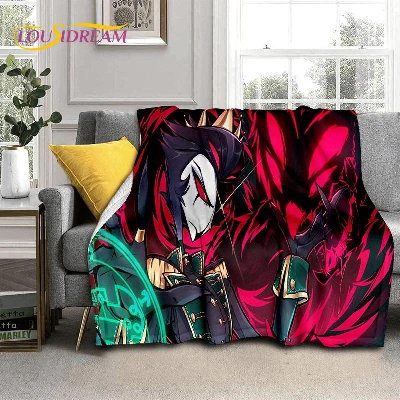 3D H-Helluva Boss Blitzo H-Hazbin Hotel Cartoon Blanket,Soft Throw Blanket for Home Bedroom Bed Sofa Picnic Office Cover Blanket