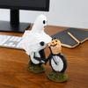 Cartoon Ghost Figurines Ornament Funny Ghost Statue Unique Ghost Bike Rider  Halloween