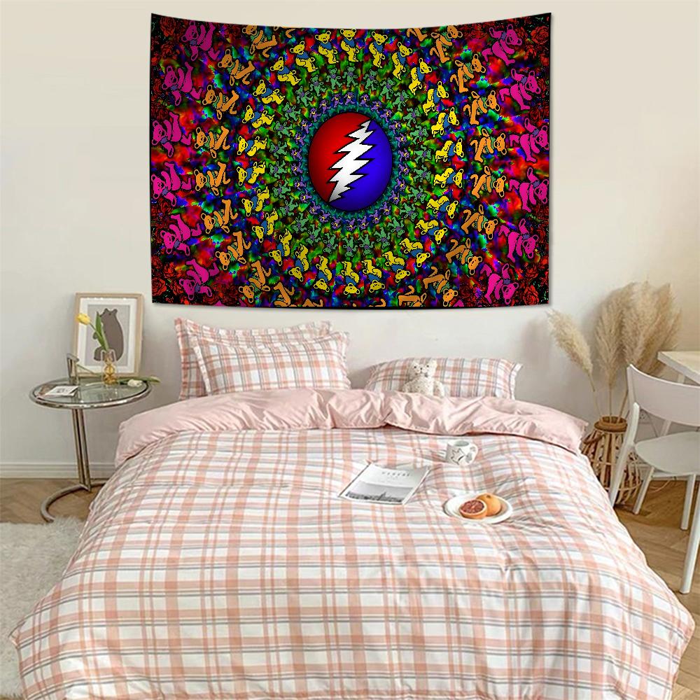 

GGrateful DDead Colorful Tapestry Wall Hanging Hanging Tarot Hippie Wall Rugs Dorm Art Home Decor 74x94cm(29x37in)