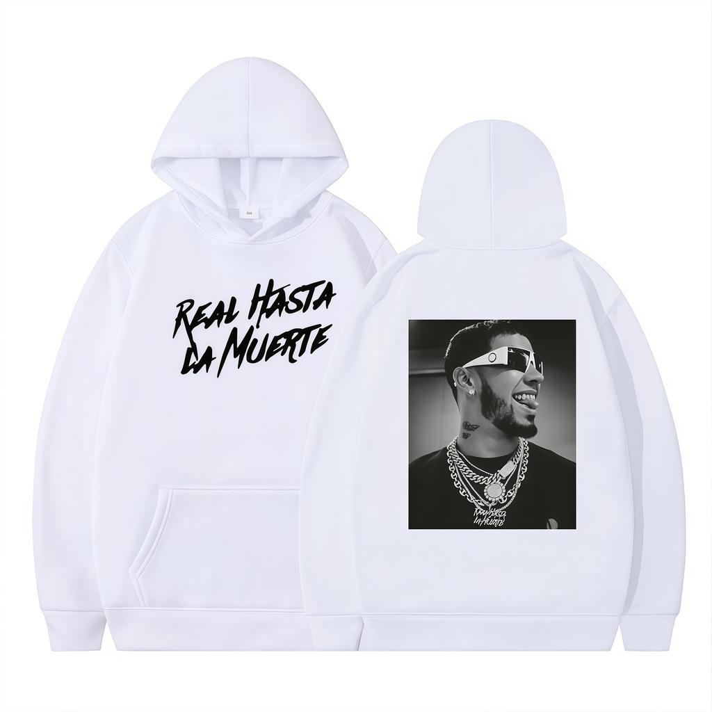 Fashionable Sweatshirt Cool Boy Pattern Front Back Prints Comfortable Outerwear Men's Warm Loose Winter Hoodie