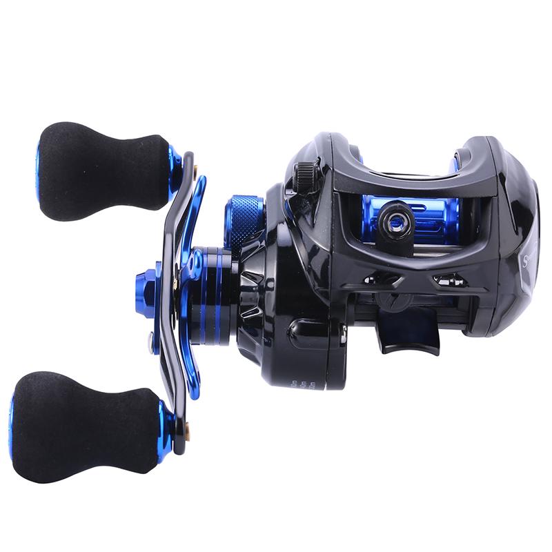 

Рыболовная катушка с магнитным тормозом 9+1BB 7,0:1 левая и правая кастинговая катушка left hand чёрный/синий