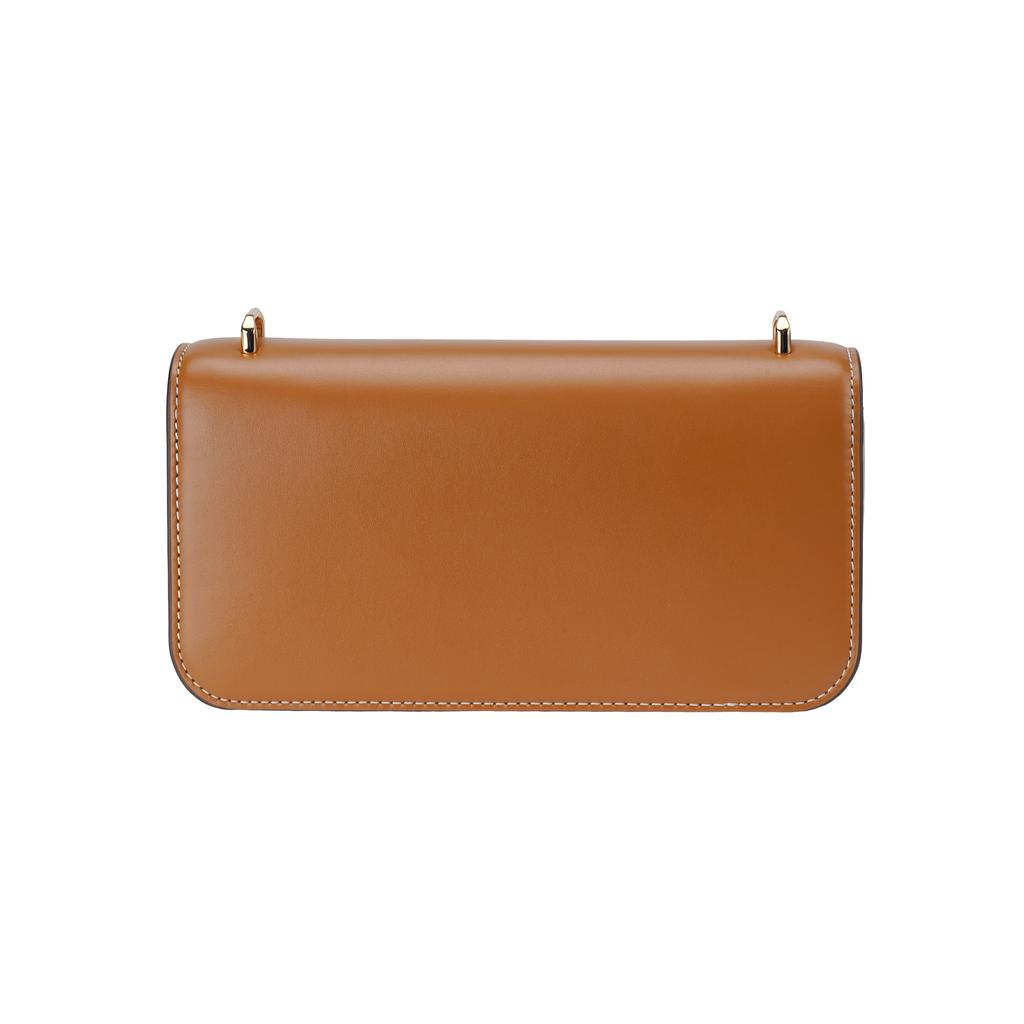 Tory Burch Eleanor Metal Logo Magnetic Snap Flap Rectangular Bag Women Shoulder Bag Brown 158734-200