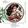 Vintage Tattoo Metal Wall Decor Round Aluminum Art Easy Hang Bedroom Home