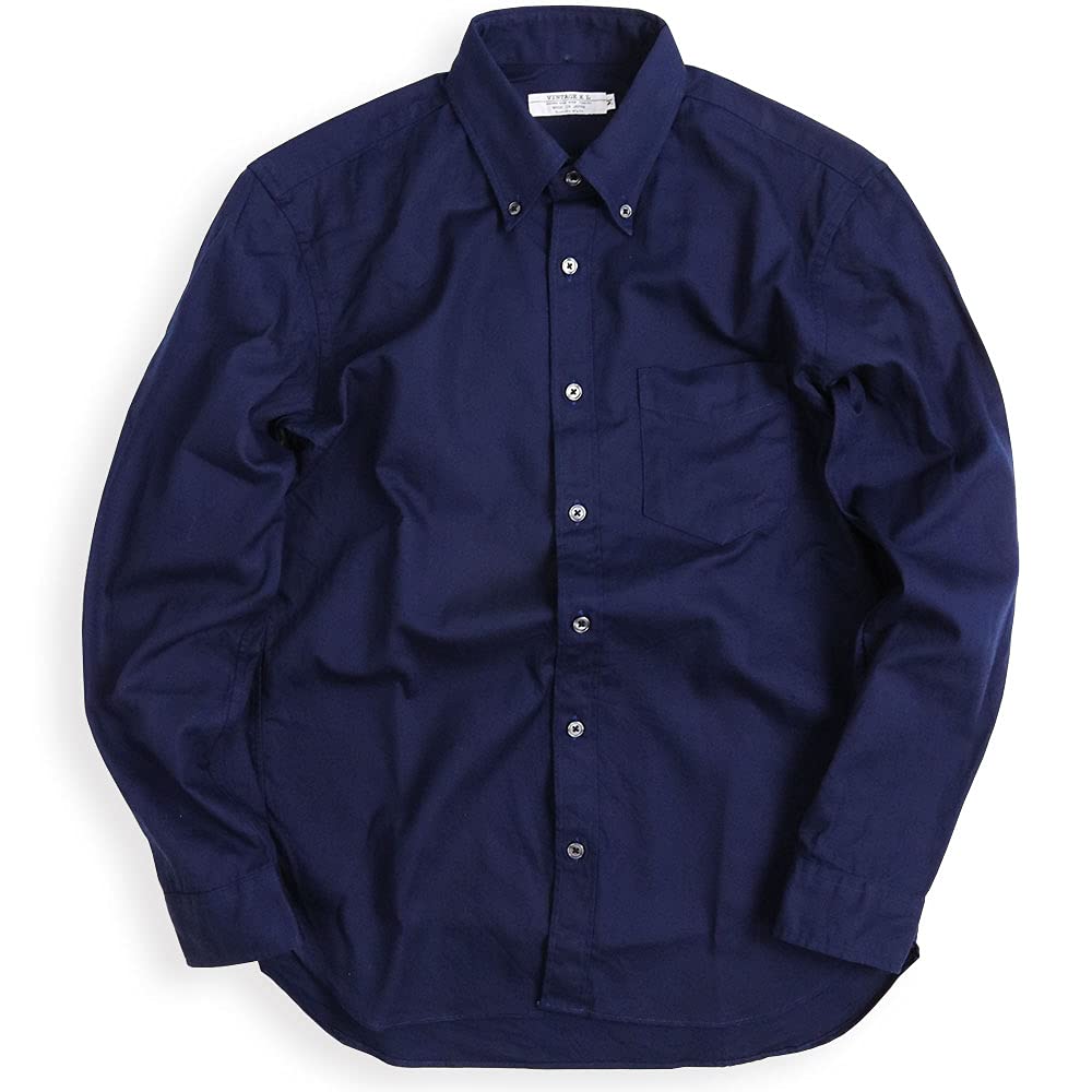 

Quintet Men s Solid Color Oxford Shirt, Made in Japan, Long Sleeve, Heavyweight, Button-Down, Size M (Navy), 11-70128