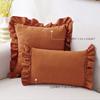 BUYNOW 1PC Suede Ruffle Skirt Small Fresh Pillowcase Pillowcase Sofa Pillowcase Bedside Cushion Cover  Home Bedroom Decoration