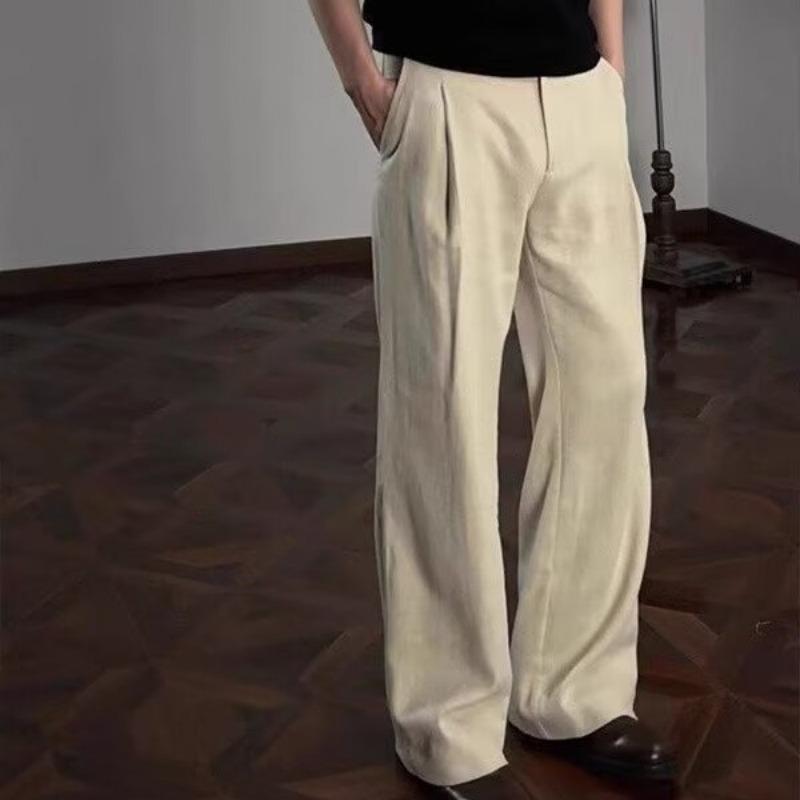 Old Money Style High Waist Loose Wide Leg Straight Casual Suit Trousers For Men And Women