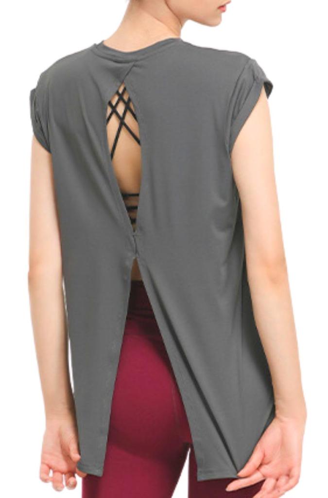 Cenote Rico Yoga Beautiful Back Short Long Fitness Gym Dark Size M Women's Top, Style, Sleeve, Length, Moisture-Wicking, Quick-Drying, Wear, Yoga,