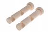 Double Wooden Bracket for Curtain Rod, Diameter 20 Mm, Raw, 2 Pcs.