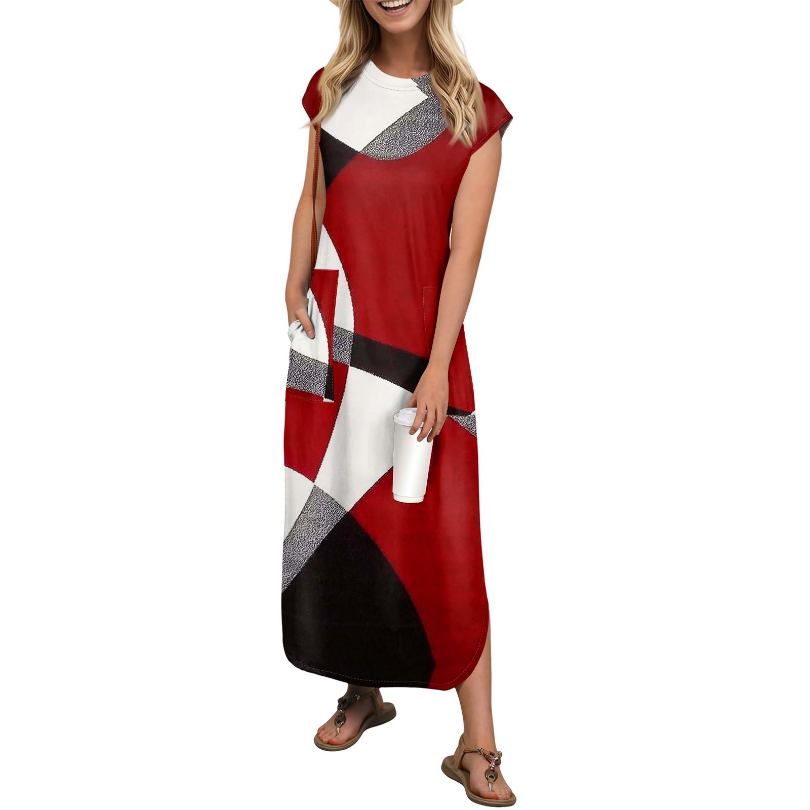 

Женская мода повседневный пляжный отдых винтажный лоскутный принт сарафан длиной до колена пляжная юбка с карманом юбка XXXL