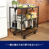 Dulton Folding Silver A trolley that is a kind of longing and a dream Storage shelf Rack Tool wagon Assembled Height 690mm Width 690mm Depth 405mm