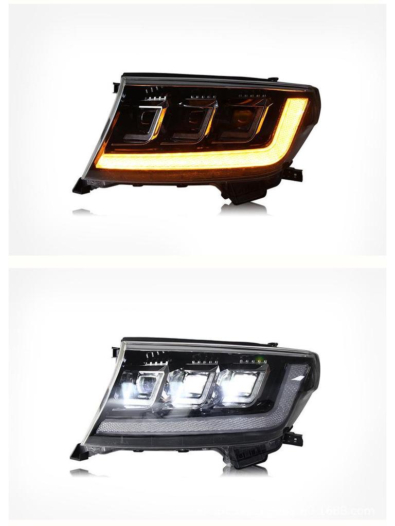 07-15 Land Cruiser LED Headlight Assembly with Sequential Turn Signal & DRL